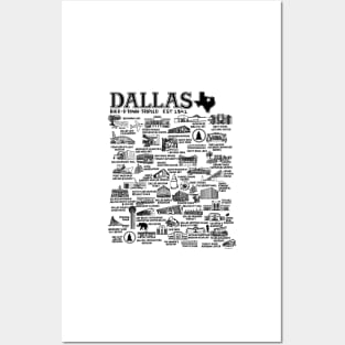 Dallas Texas Map Art Posters and Art